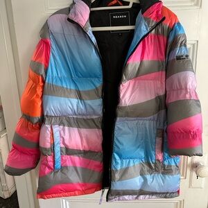 Reason Multicolor Striped Puffer Jacket